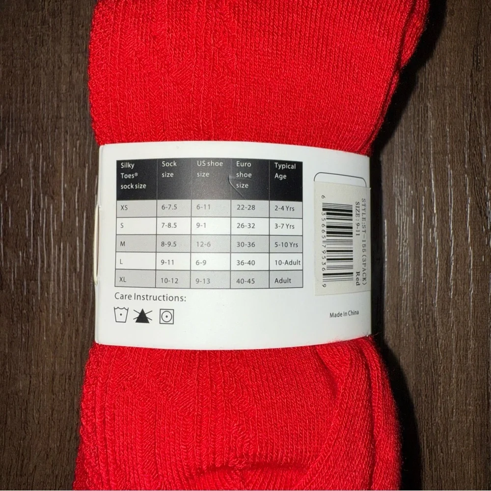 Silky Toes Girls Bamboo Knee High Socks Red Size Large